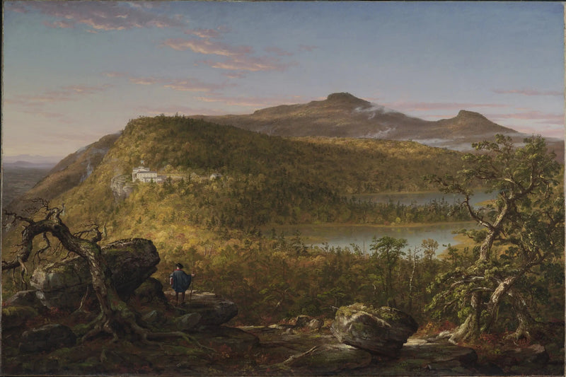 Uitzicht op de twee meren en Mountain House, Catskill-bergen, ochtend - Thomas Cole

Source:
Vue des deux lacs et de Mountain House, montagnes Catskill, matin - Thomas Cole