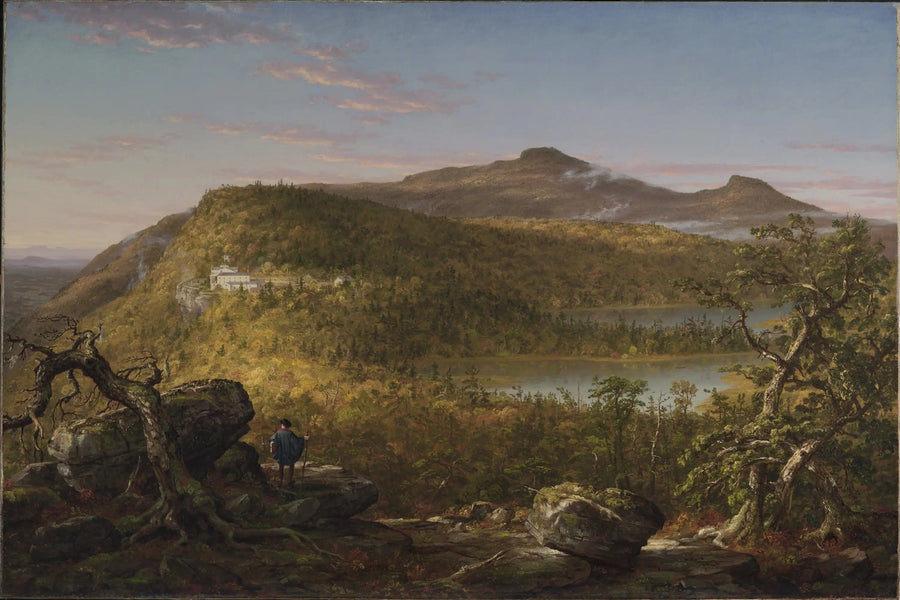 Uitzicht op de twee meren en Mountain House, Catskill-bergen, ochtend - Thomas Cole

Source:
Vue des deux lacs et de Mountain House, montagnes Catskill, matin - Thomas Cole