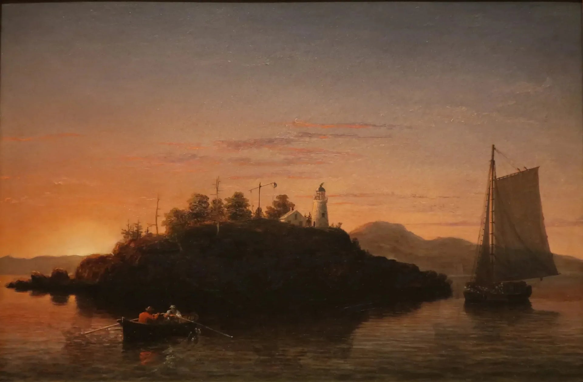 Vue des montagnes Camden depuis la baie de Penobscot - Fitz Henry Lane image 1 reproduction d’œuvre d’art à l’huile