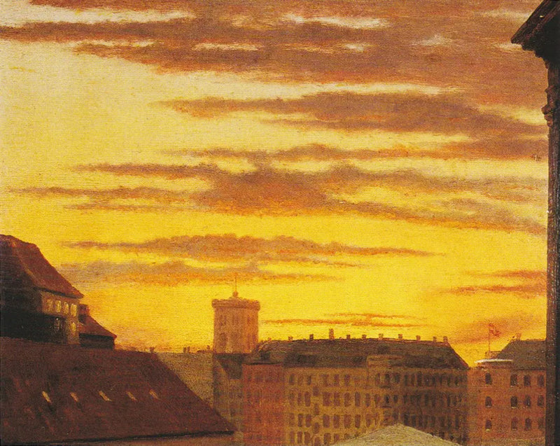 Uitzicht op de daken van Havnegade en de Nikolaj-toren. - Peder Severin Krøyer