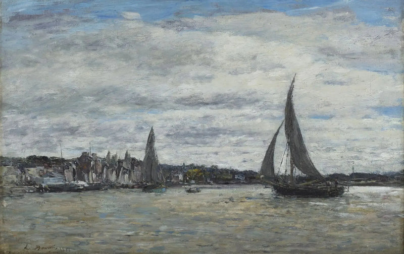 Uitzicht op de vijver van Trouville - Eugène Boudin