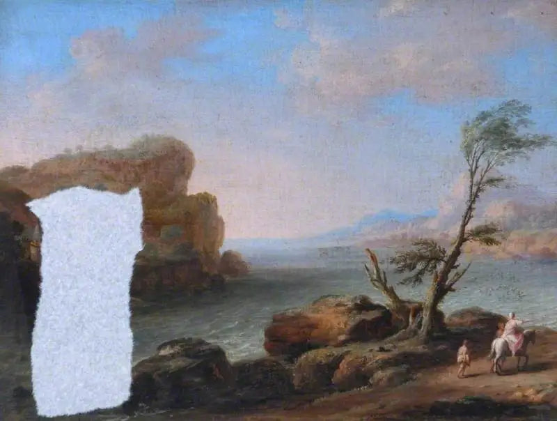 Uitzicht vanaf de kust met personages - Claude Lorrain