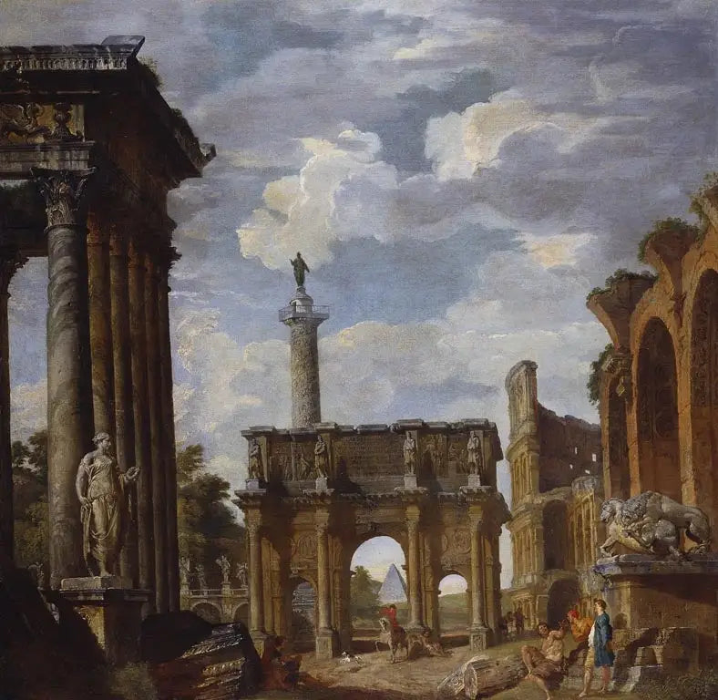 Uitzicht op het Caprice met de Constantijnboog en andere Romeinse ruïnes - Giovanni Paolo Panini

Source:
Vue du Caprice avec l'Arc de Constantin et d'autres ruines romaines - Giovanni Paolo Panini