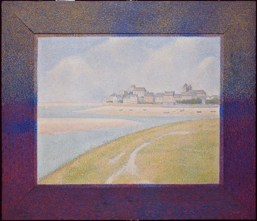Uitzicht op Crotoy vanaf de bovenloop - Georges Seurat