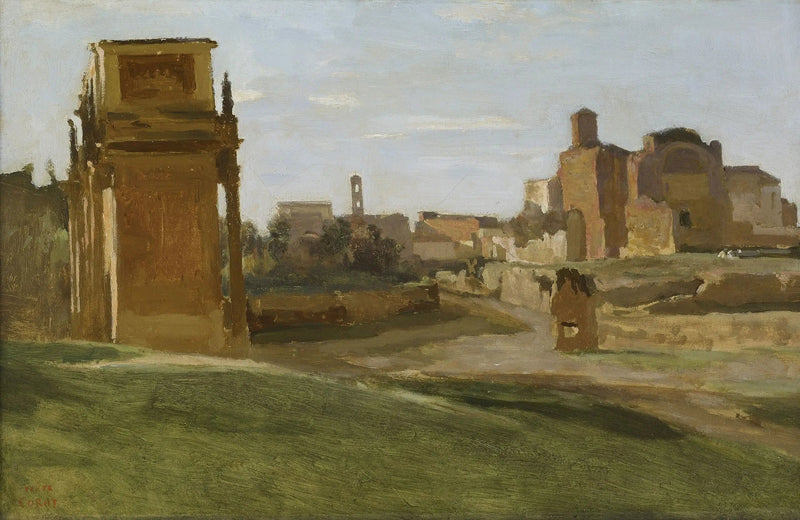 Uitzicht op het Forum, Rome - Jean-Baptiste Camille Corot