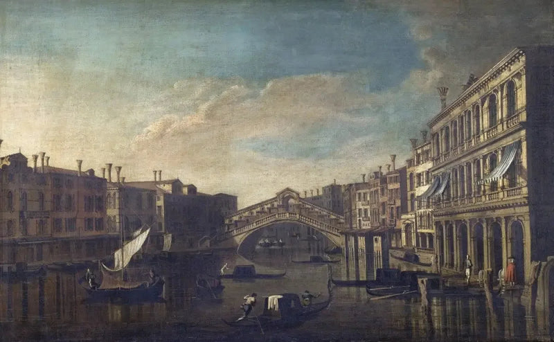 Uitzicht op het Grand Canal richting de Rialtobrug, Venetië - Canaletto

Source:
Vue du Grand Canal vers le pont du Rialto, Venise - Canaletto