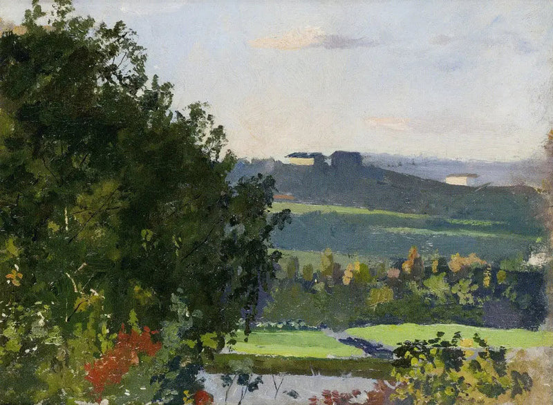 Uitzicht op de tuin van Grüner - Edvard Munch