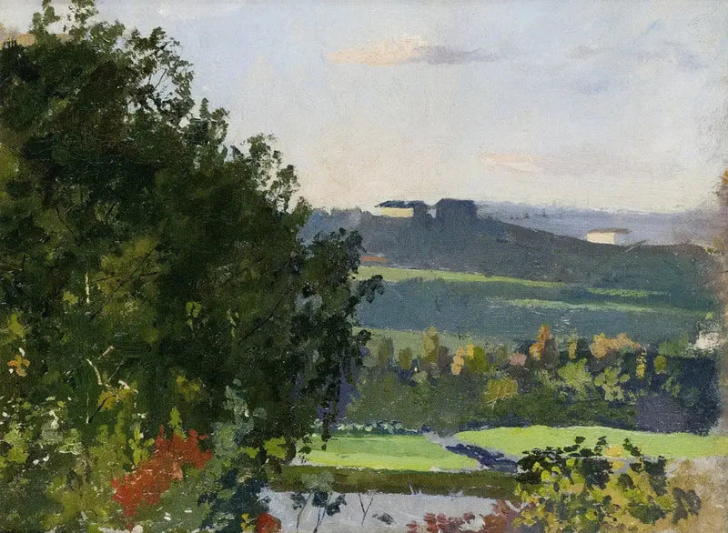 Uitzicht op de tuin van Grüner - Edvard Munch