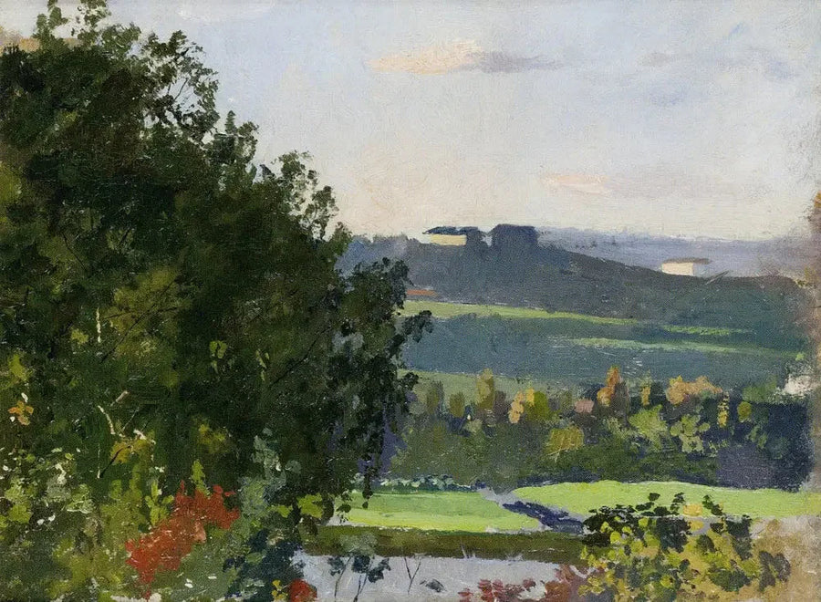 Uitzicht op de tuin van Grüner - Edvard Munch