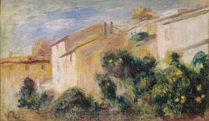 Uitzicht op de tuin van de villa - Pierre-Auguste Renoir