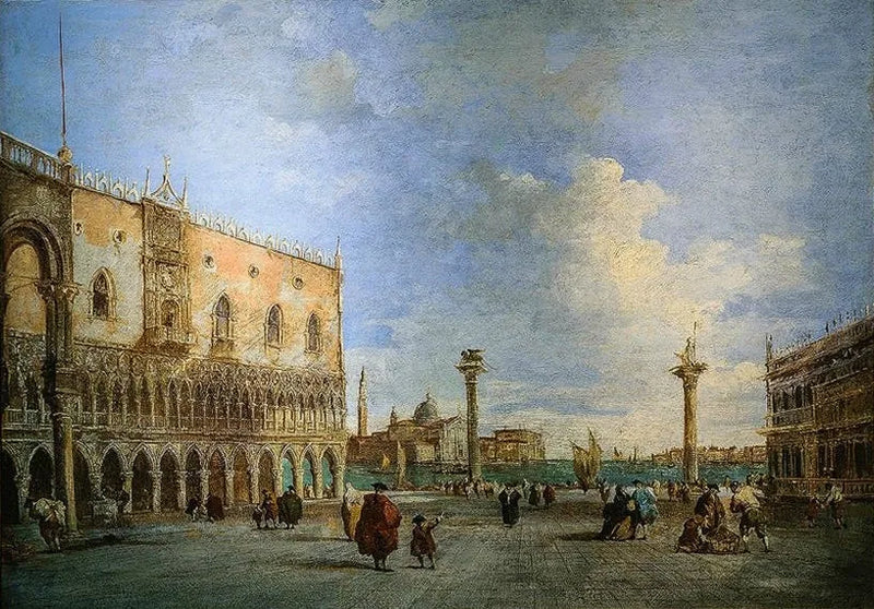 Uitzicht op het Paleis van de Dogen in Venetië. - Francesco Guardi