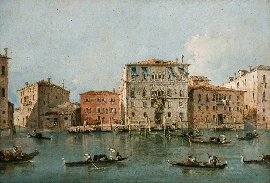 Uitzicht op het Palazzo Loredan dell'Ambasciatore op het Grootkanaal, Venetië - Francesco Guardi