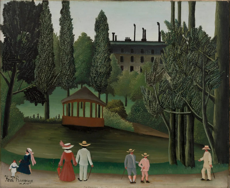 Uitzicht op het Parc Montsouris, Het Kiosk - Henri Rousseau