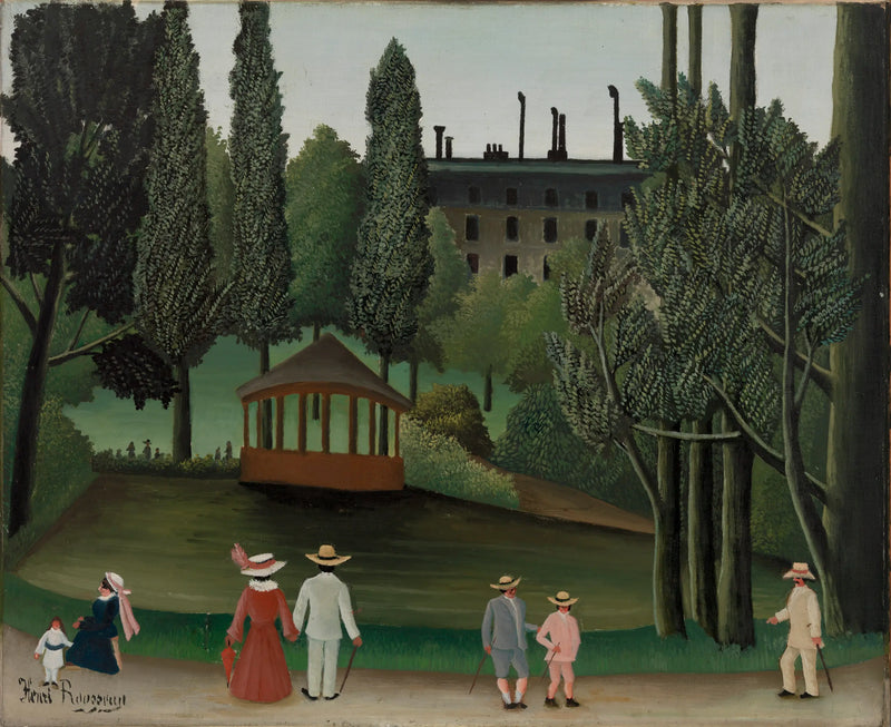 Uitzicht op het Parc Montsouris, Het Kiosk - Henri Rousseau