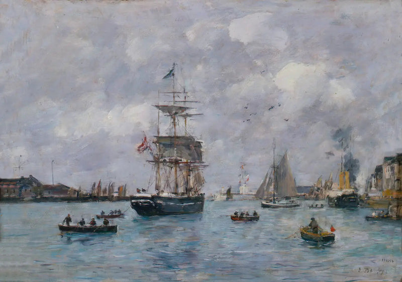 Uitzicht op de haven van Le Havre - Eugène Boudin