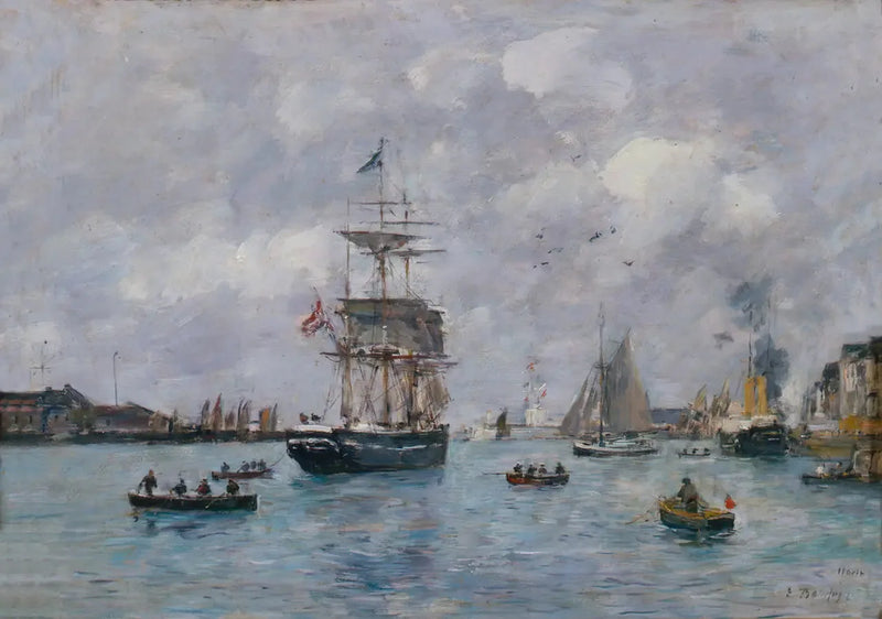 Uitzicht op de haven van Le Havre - Eugène Boudin
