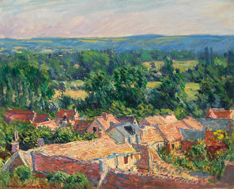 Gezicht op het dorp Giverny - Claude Monet