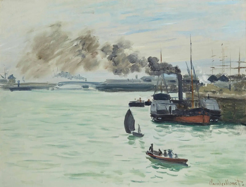 Gezicht op een haven - Claude Monet