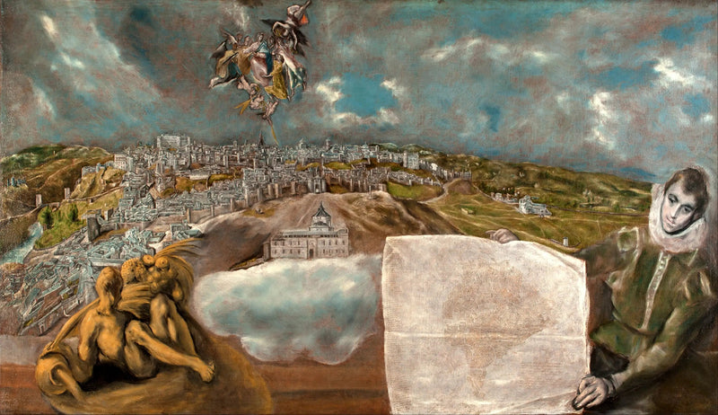 Uitzicht en plattegrond van Toledo - El Greco