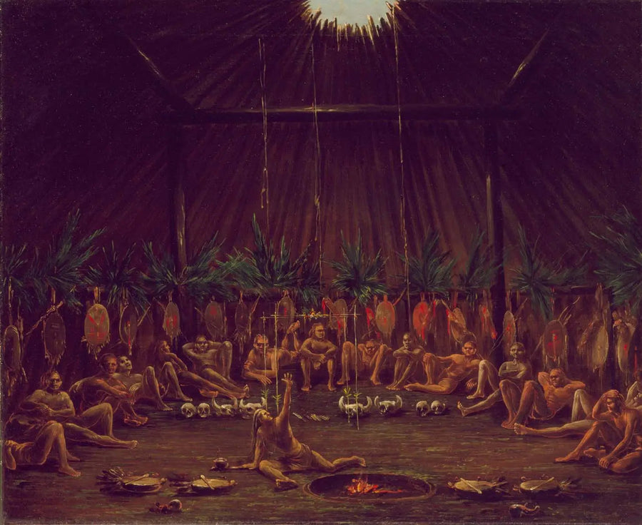 Binnenaanzicht van de Medicine Lodge, Mandan O-kee-pa ceremonie - George Catlin

Source:
Vue intérieure du Medicine Lodge, cérémonie Mandan O-kee-pa - George Catlin