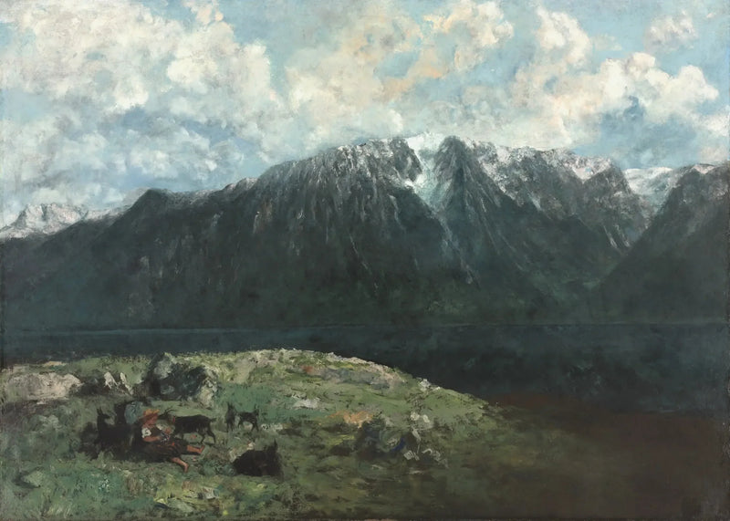 Panoramisch uitzicht op de Alpen, Les Dents du Midi - Gustave Courbet