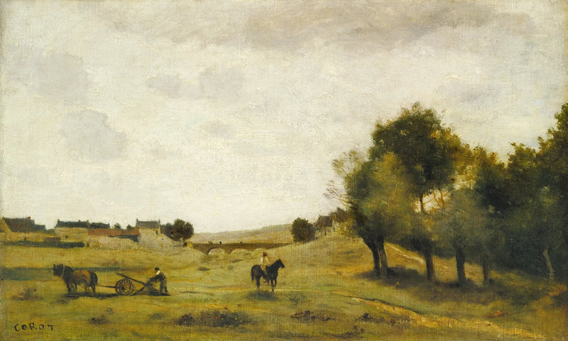 Uitzicht bij Épernon - Jean-Baptiste Camille Corot