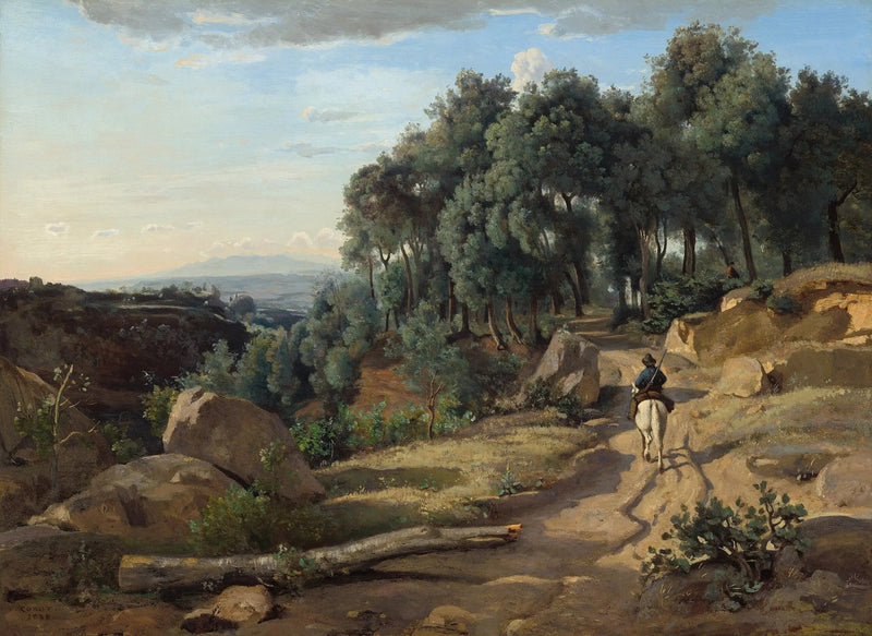 Uitzicht bij Volterra - Jean-Baptiste Camille Corot