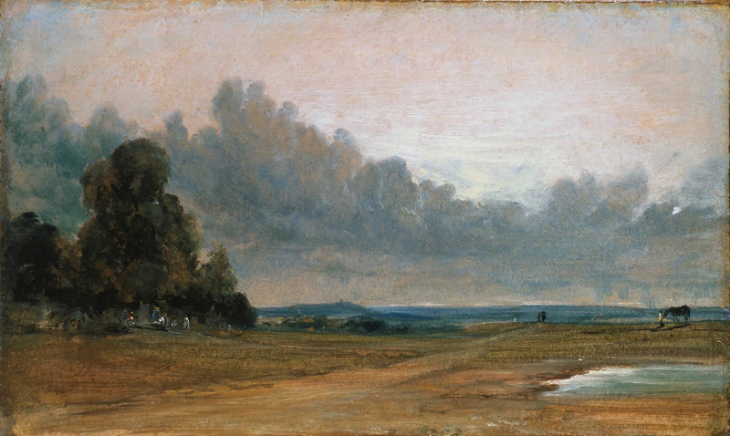 Uitzicht op Hampstead Heath met Harrow op de achtergrond - John Constable