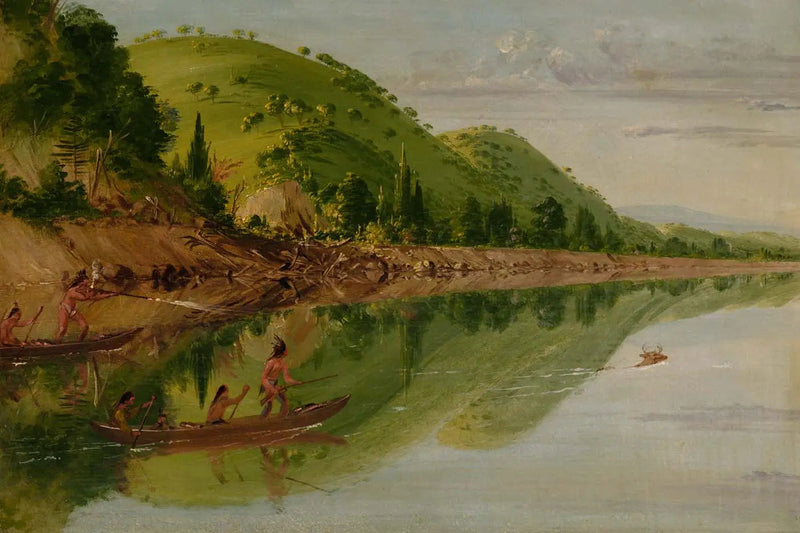 Uitzicht op de rivier de Saint-Pierre, Sioux-indianen die een hert achtervolgen in hun kano's - George Catlin

Source:
Vue sur la rivière Saint-Pierre, des Indiens Sioux poursuivant un cerf dans leurs canoës - George Catlin