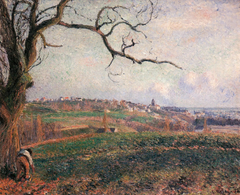 Uitzicht op de stad Pontoise - Camille Pissarro