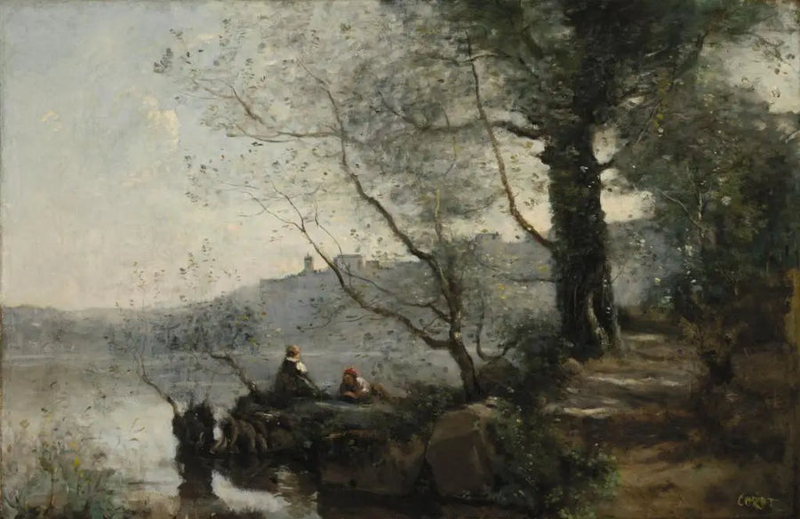 Uitzicht op het Gardameer - Jean-Baptiste Camille Corot