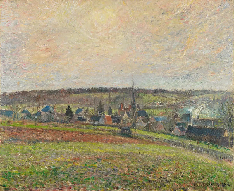 Uitzicht op het Dorp Éragny - Camille Pissarro