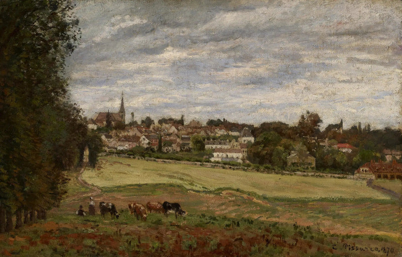 Uitzicht op het dorp Marly-le-Roi - Camille Pissarro