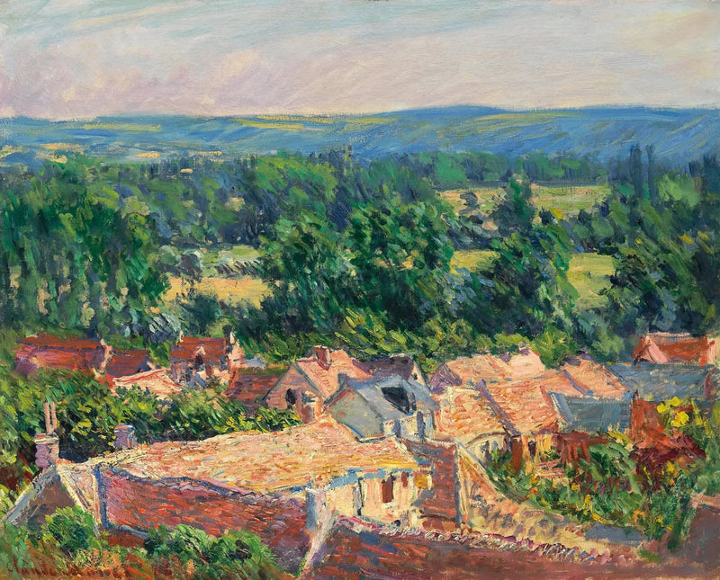 Uitzicht op het dorp Giverny W1072 - Claude Monet
