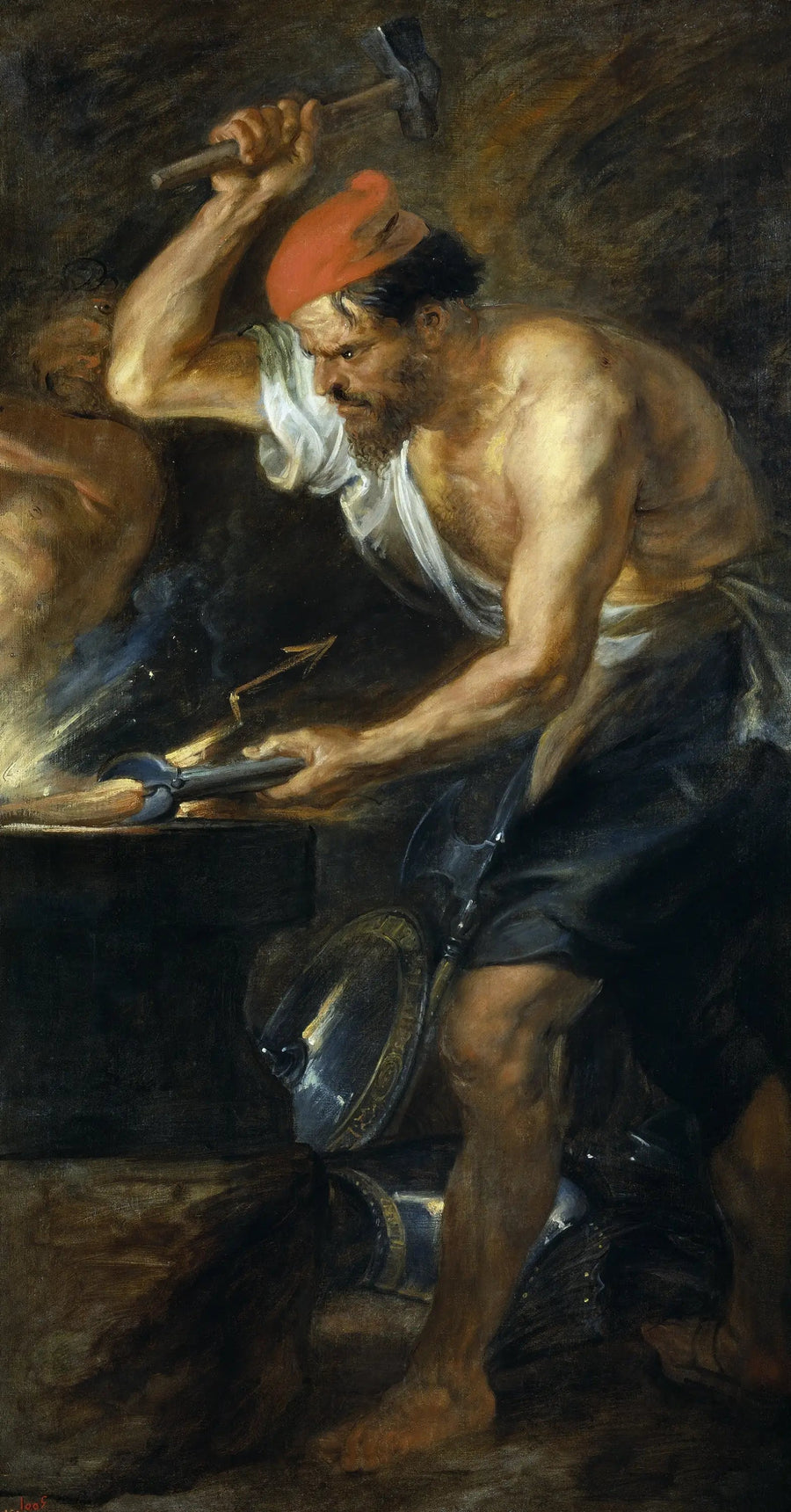 Vulcain smeedt de bliksem van Jupiter - Peter Paul Rubens