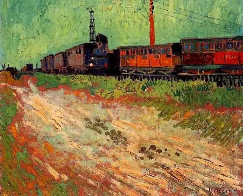 Spoorwagons in Arles - Vincent van Gogh