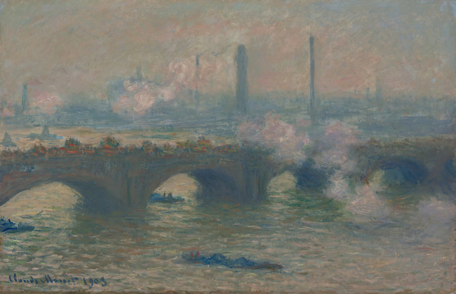 De Waterloo-brug, de grijze dag - Claude Monet