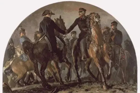 Wellington en Blücher bij de Slag bij Waterloo - Adolph von Menzel
