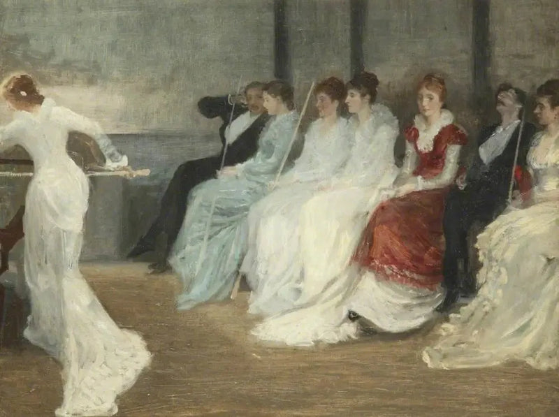 Whistler en de familie Leyland in de biljartkamer, Speke Hall - James Abbott McNeill Whistler