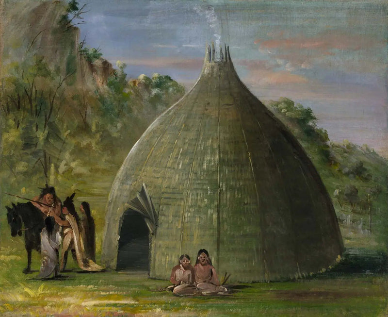 Wichita Lodge, rieten dak met weidegras - George Catlin

Source:
Wichita Lodge, toit de chaume avec herbe des prairies - George Catlin