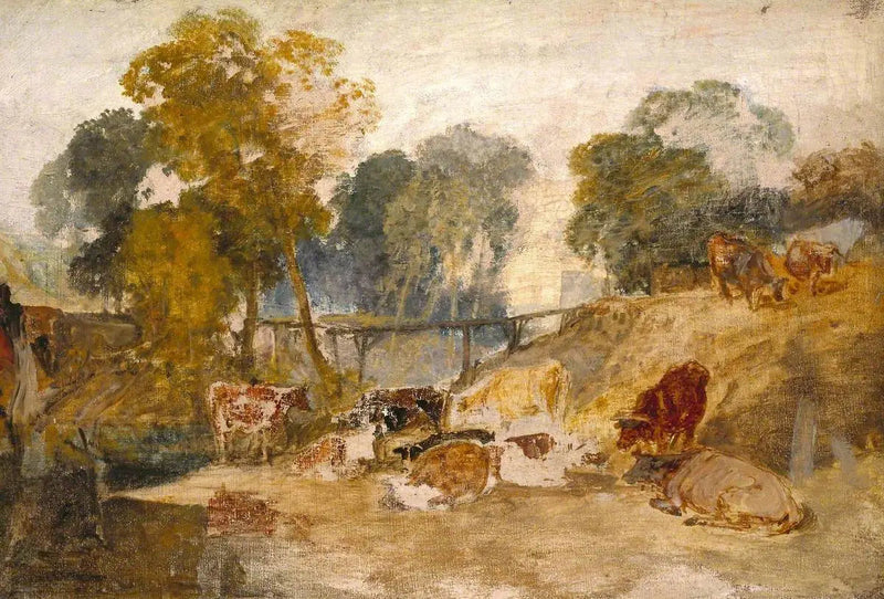 Windsor Castle: Koeien in een Bosachtig Landschap - J. M. W. Turner