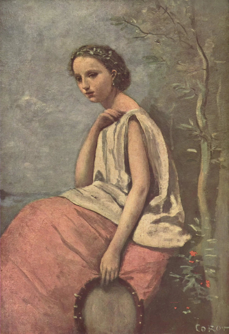 Zingara op de Basque-tamboerijn - Jean-Baptiste Camille Corot
